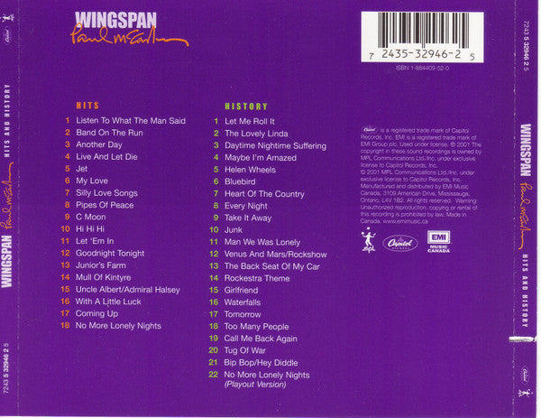 Paul McCartney : Wingspan - Hits And History (2xCD, Comp, RM)