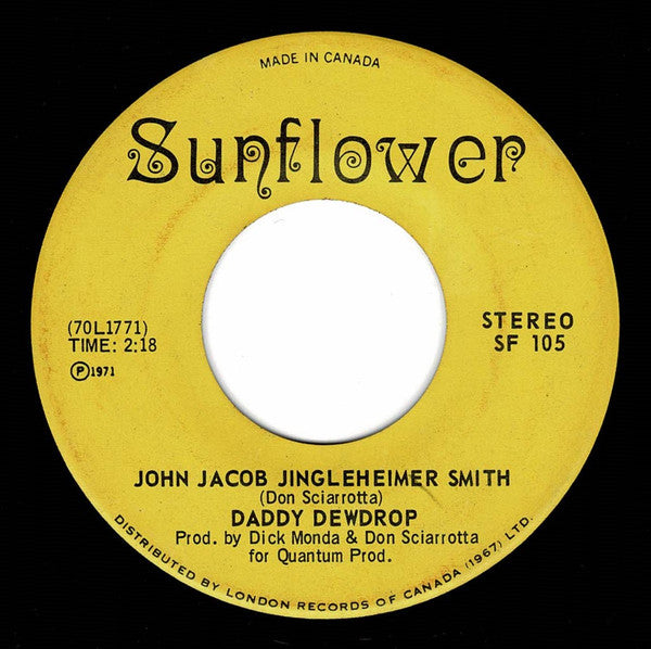 Daddy Dewdrop : Chick-A-Boom (Don't Ya Jes' Love It) / John Jacob Jingleheimer Smith (7", Single)