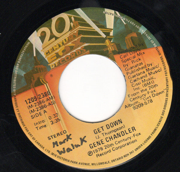 Gene Chandler : Get Down (7", Single)
