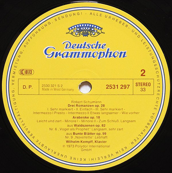 Robert Schumann, Wilhelm Kempff : Kinderszenen / Arabeske ∙ Novellette ∙ Vogel Als Prophet ∙ Drei Romanzen (LP, Comp)