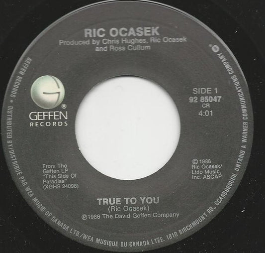 Ric Ocasek : True To You (7", Single)