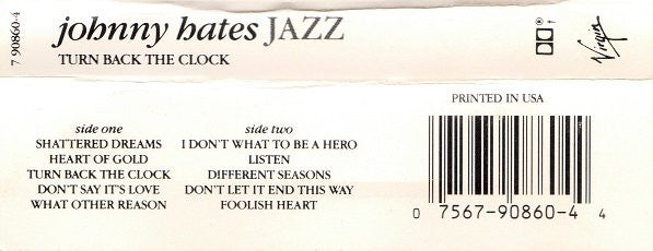 Johnny Hates Jazz : Turn Back The Clock (Cass, Album, SR,)