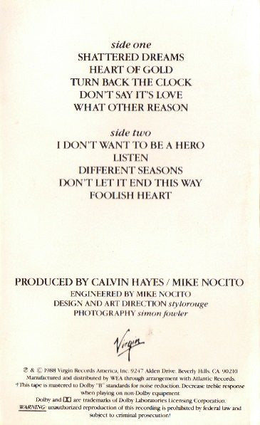 Johnny Hates Jazz : Turn Back The Clock (Cass, Album, SR,)