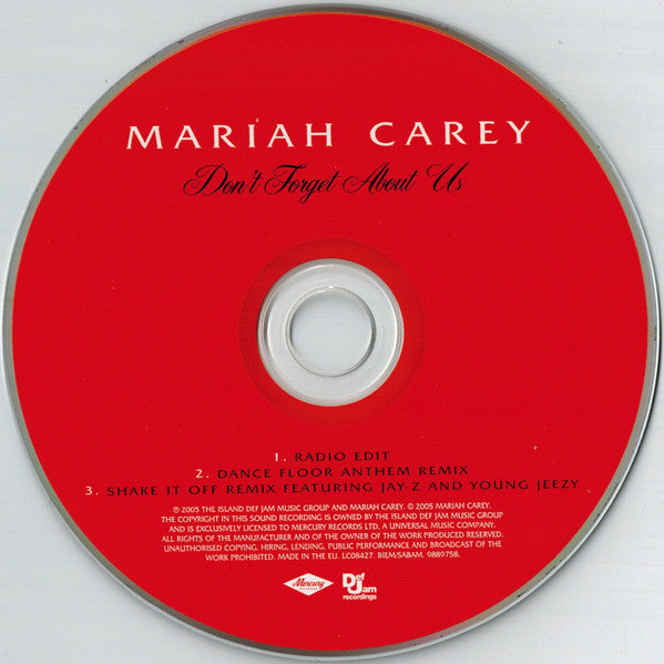 Mariah Carey : Don't Forget About Us (CD, Single)