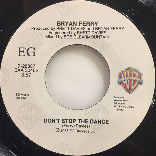 Bryan Ferry : Don't Stop The Dance / Nocturne (7", Single, Styrene, All)