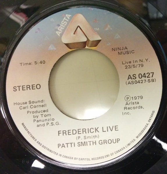 Patti Smith Group : Frederick / Frederick (Live) (7", Single)