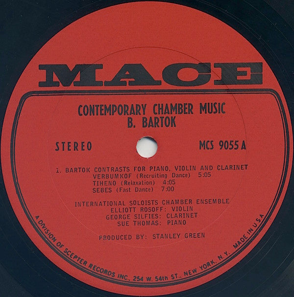 B. Bartók* / P. Hindemith* : Contemporary Chamber Music (LP, Album)