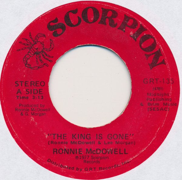 Ronnie McDowell : The King Is Gone (7", Single)