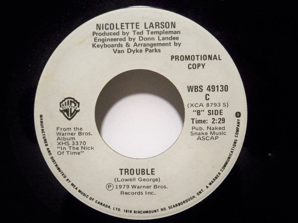Nicolette Larson : Let Me Go, Love (7", Single, Promo)