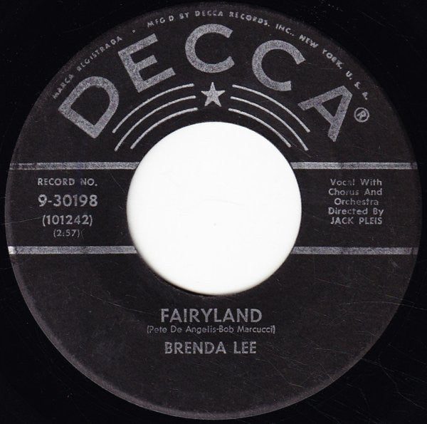 Brenda Lee : Fairyland / One Step At A Time (7", Single, RP, Glo)