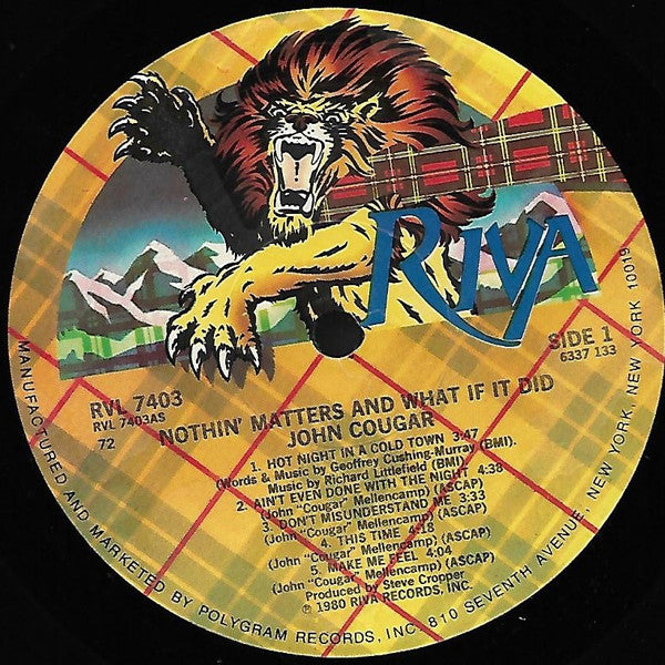 John Cougar* : Nothin' Matters And What If It Did (LP, Album, 72 )