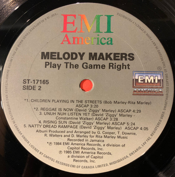 The Melody Makers Featuring Ziggy Marley : Play The Game Right (LP, Album)