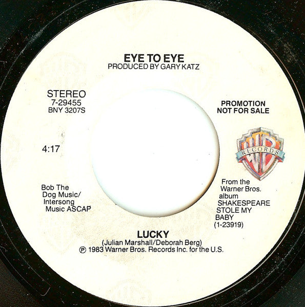 Eye To Eye (2) : Lucky (7", Mono, Promo, Styrene)