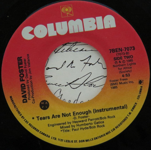 Northern Lights (6) : Tears Are Not Enough (7", Single)