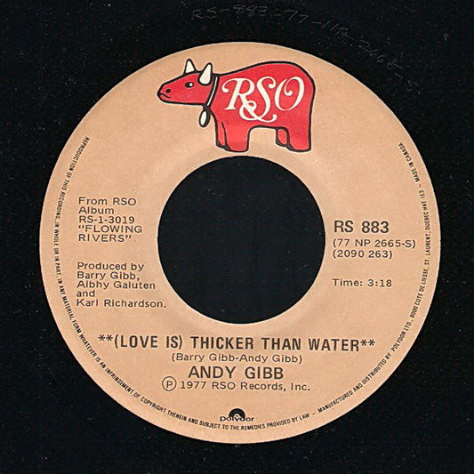 Andy Gibb : (Love Is) Thicker Than Water (7")