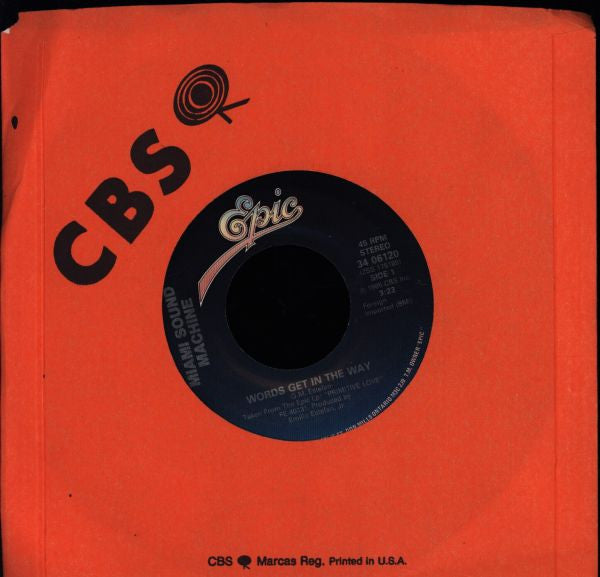 Miami Sound Machine : Words Get In The Way (7", Single)