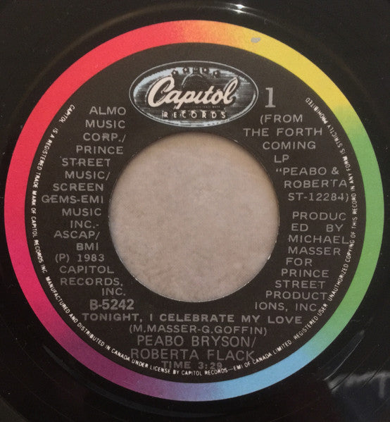 Peabo Bryson / Roberta Flack : Tonight, I Celebrate My Love (7", Single)
