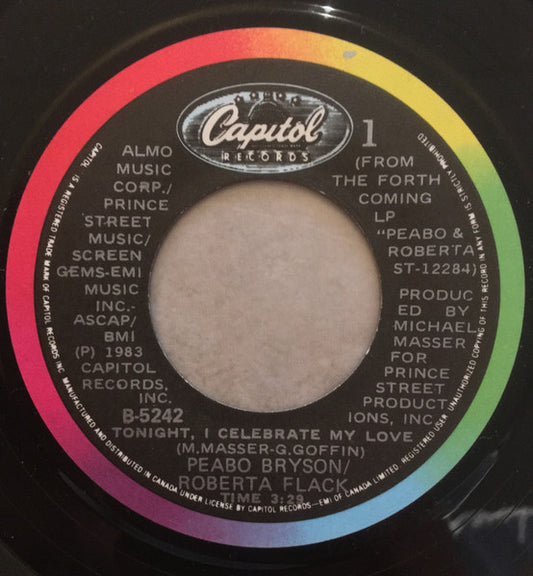 Peabo Bryson / Roberta Flack : Tonight, I Celebrate My Love (7", Single)