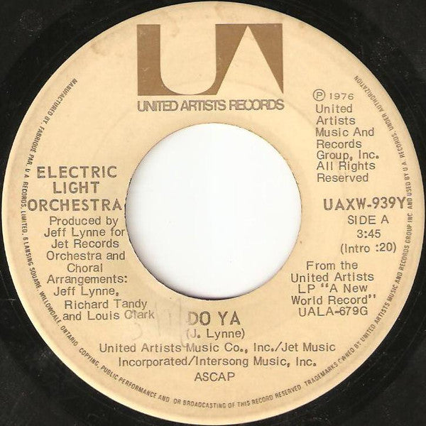 Electric Light Orchestra : Do Ya (7", Single)