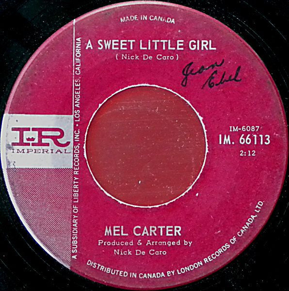 Mel Carter : Hold Me, Thrill Me, Kiss Me (7", Single)
