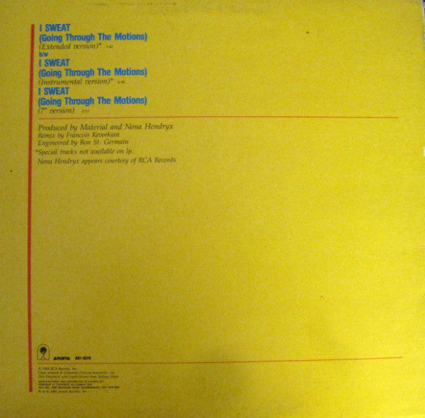 Nona Hendryx : I Sweat (Going Through The Motions) (12")