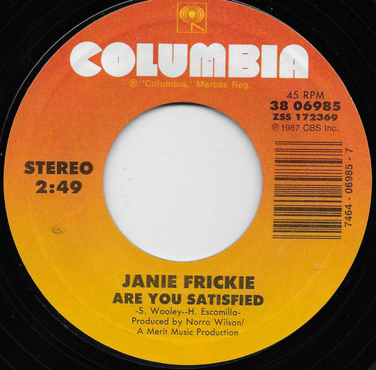 Janie Fricke : Are You Satisfied  (7", Single, Styrene, Car)