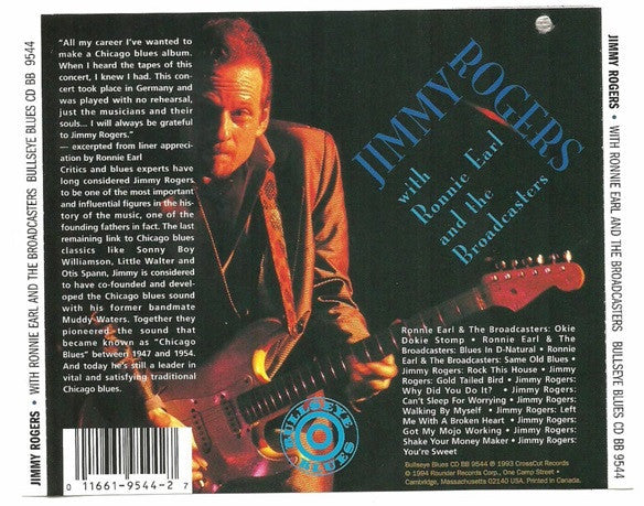 Jimmy Rogers With Ronnie Earl & The Broadcasters* : Jimmy Rogers With Ronnie Earl And The Broadcasters (CD, RE)