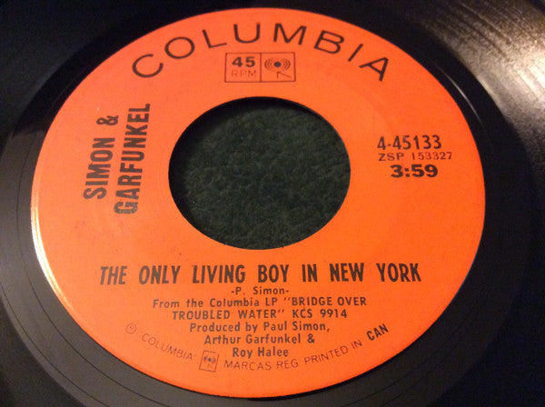 Simon & Garfunkel : Cecilia / The Only Living Boy In New York (7")