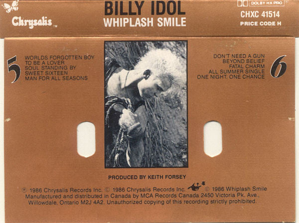 Billy Idol : Whiplash Smile (Cass, Album, Dol)