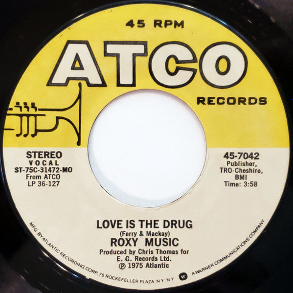 Roxy Music : Love Is The Drug / Both Ends Burning (7", Single, Mon)
