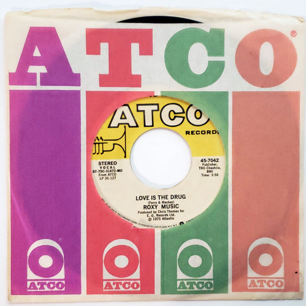 Roxy Music : Love Is The Drug / Both Ends Burning (7", Single, Mon)