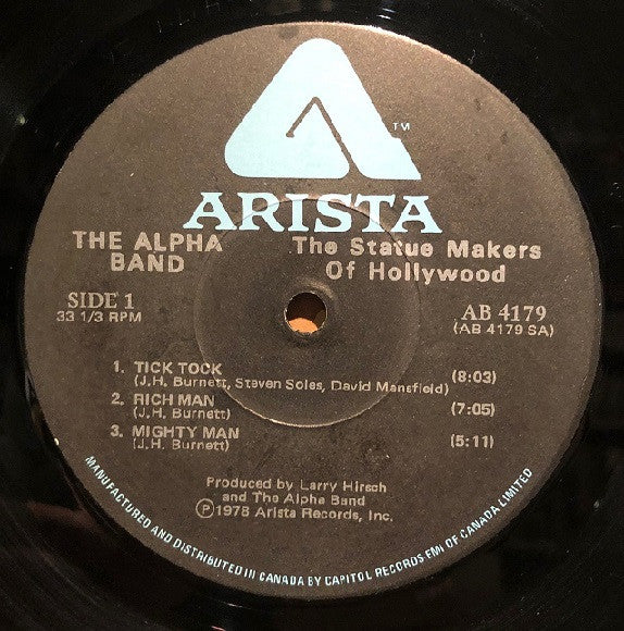 The Alpha Band : The Statue Makers Of Hollywood (LP, Album)