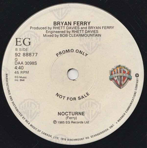 Bryan Ferry : Don't Stop The Dance (7", Promo)