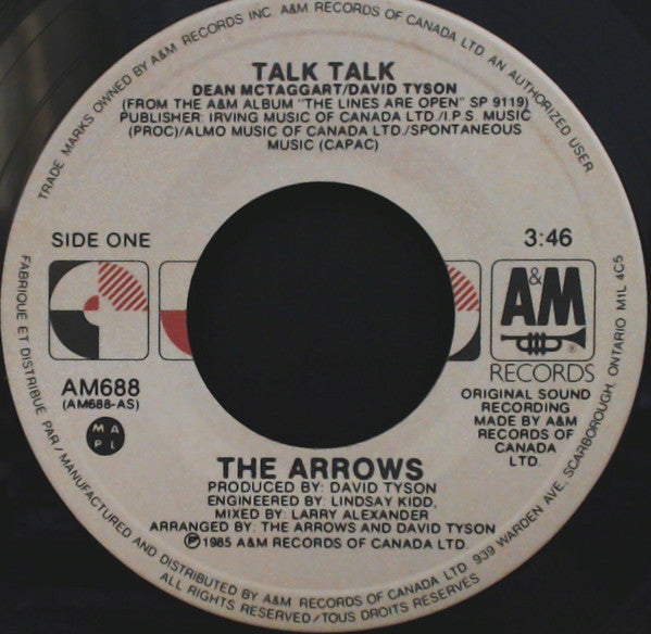 The Arrows : Talk Talk (7", pic)