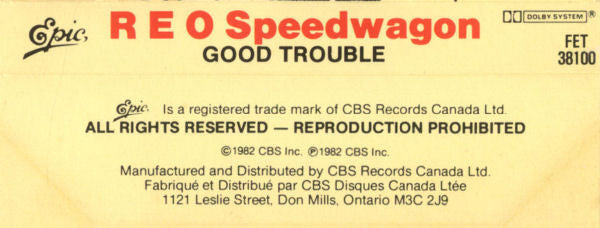 REO Speedwagon : Good Trouble (Cass, Album)