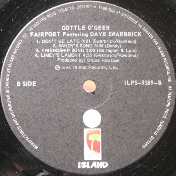 Fairport Convention Featuring Dave Swarbrick : Gottle O'Geer (LP, Album)