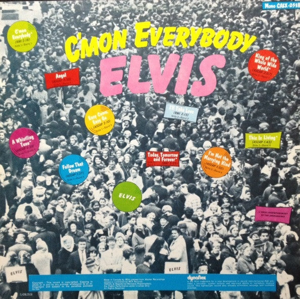 Elvis* : C'mon Everybody (LP, Album, Comp, Mono, RE)