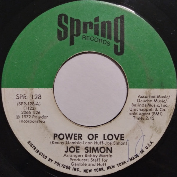 Joe Simon : Power Of Love / The Mirror Don't Lie (7", Single, Mon)