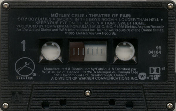 Mötley Crüe : Theatre Of Pain (Cass, Album, CR,)