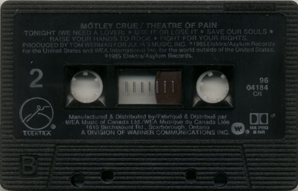 Mötley Crüe : Theatre Of Pain (Cass, Album, CR,)
