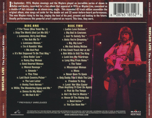 Waylon Jennings : Waylon Live: The Expanded Edition (2xCD, Album, RE)