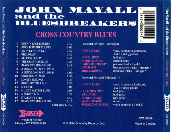 John Mayall & The Bluesbreakers : Cross Country Blues (CD, Comp)