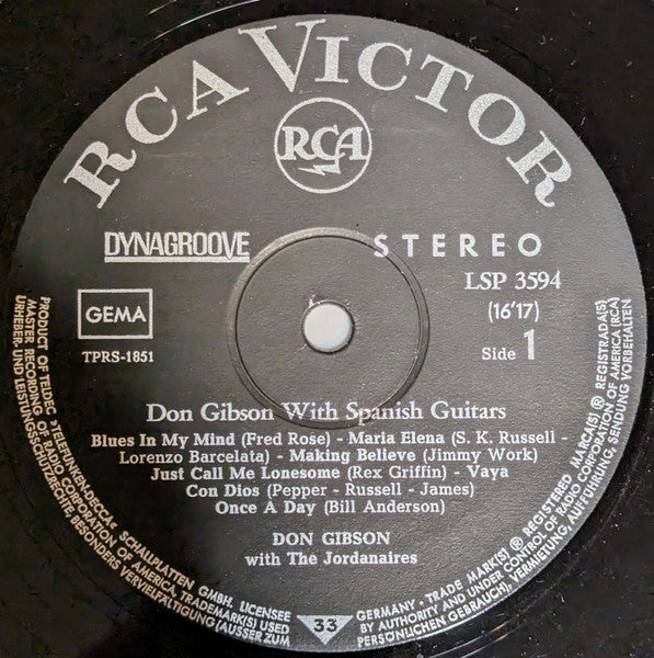 Don Gibson : Don Gibson With Spanish Guitars (LP, Album)
