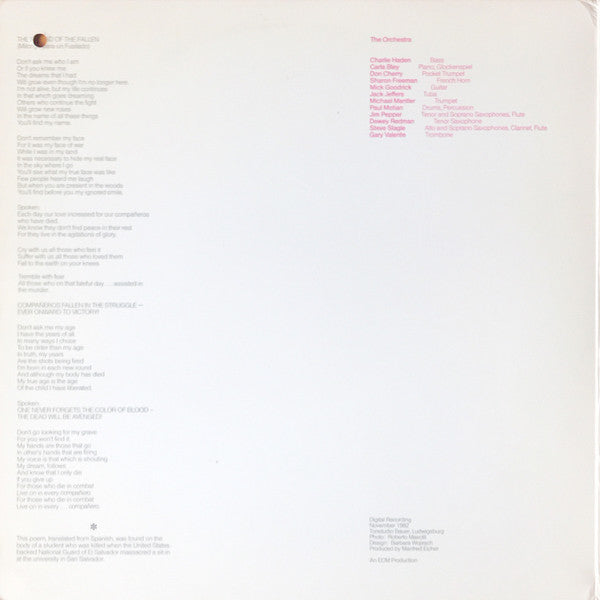 Charlie Haden / Carla Bley : The Ballad Of The Fallen (LP, Album)