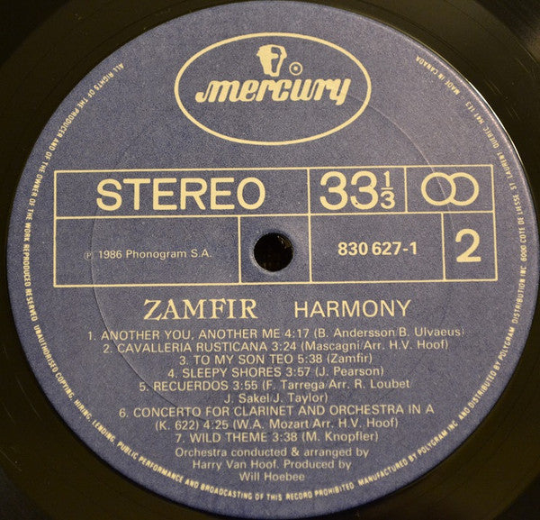 Zamfir* : Harmony (LP, Album)