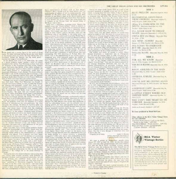 Isham Jones Orchestra : The Great Isham Jones And His Orchestra (LP, Comp)