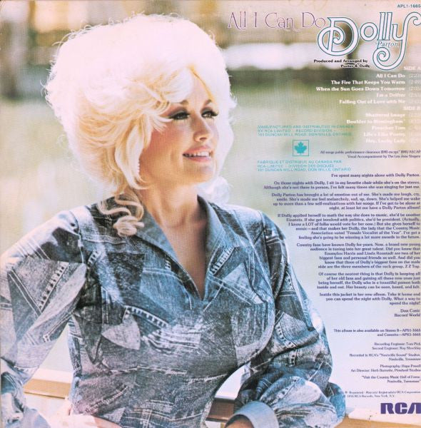 Dolly Parton : All I Can Do (LP, Album)