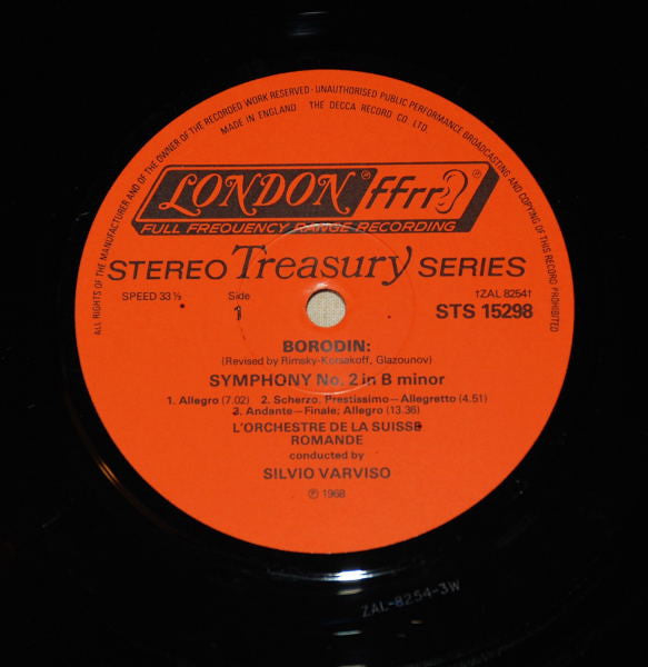 Alexander Borodin, Pyotr Ilyich Tchaikovsky, Silvio Varviso, L'Orchestre De La Suisse Romande : Symphony No. 2 / Francesca Da Rimini (LP, RE, RP)