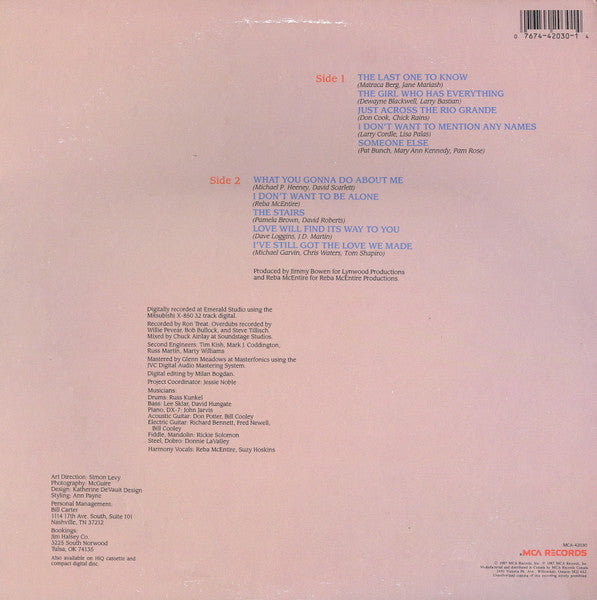 Reba McEntire : The Last One To Know (LP, Album)