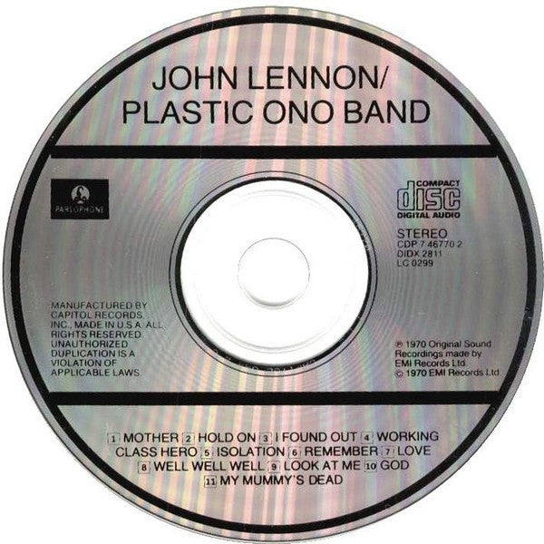 John Lennon / Plastic Ono Band* : John Lennon / Plastic Ono Band (CD, Album, RE)